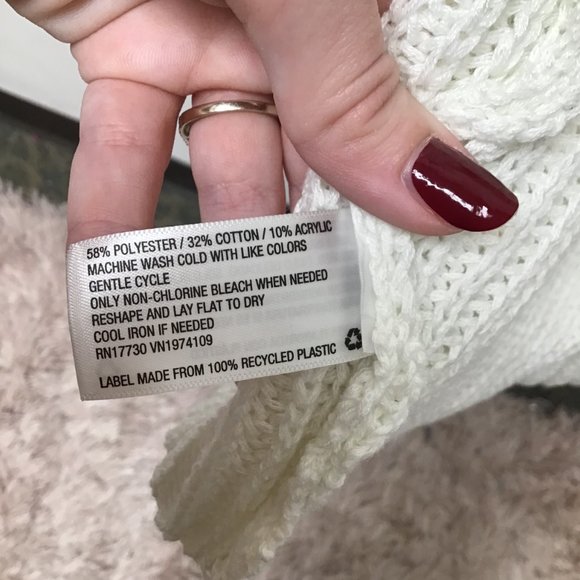 Knox Rose Womens White Long Sleeve Knit Open Front Cardigan Sweater Size XXL - Picture 4 of 6